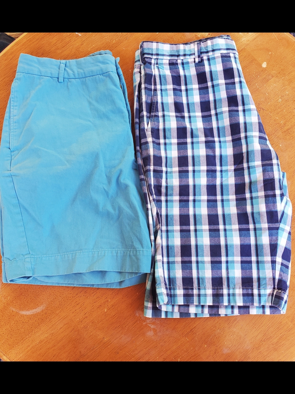 Brooks Brothers Teal Solid and Navy/Teal Plaid Shorts 2 Shorts